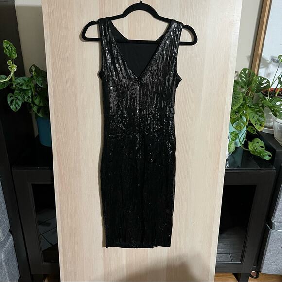 Taylor Black Sequined Dress NWT - Picture 7 of 8